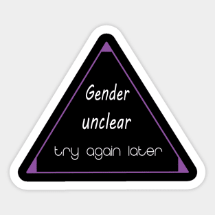 Gender Unclear Answer Sticker